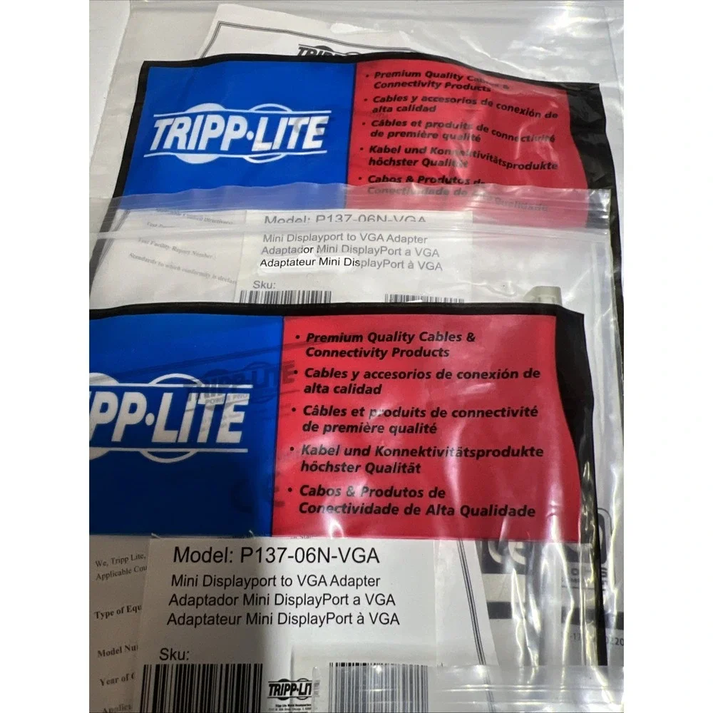 Lot Of 8 Tripp Lite P137-06N-VGA White Mini DisplayPort Adapter to VGA Adapter